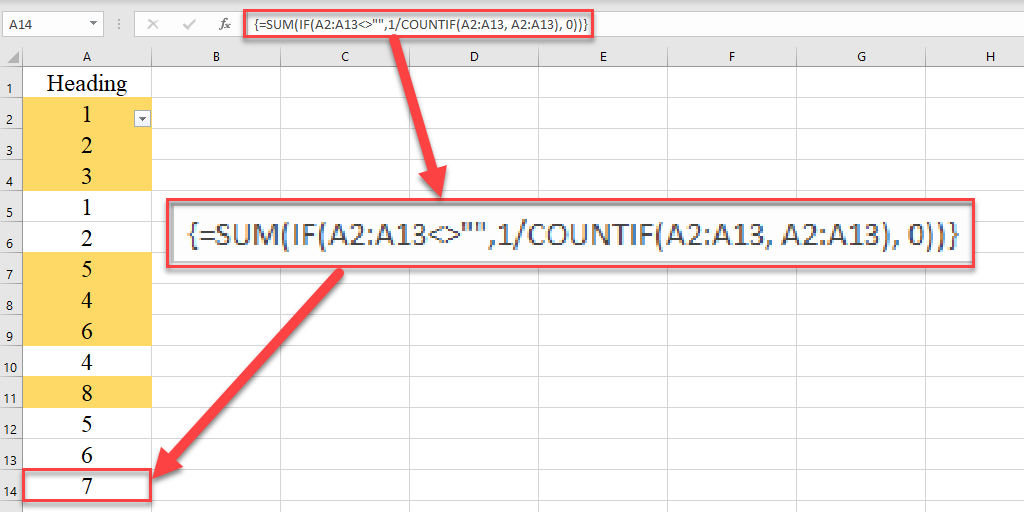 Count Distinct values by sum and if functions